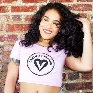 Pink Crop Top “Certified Vegang”